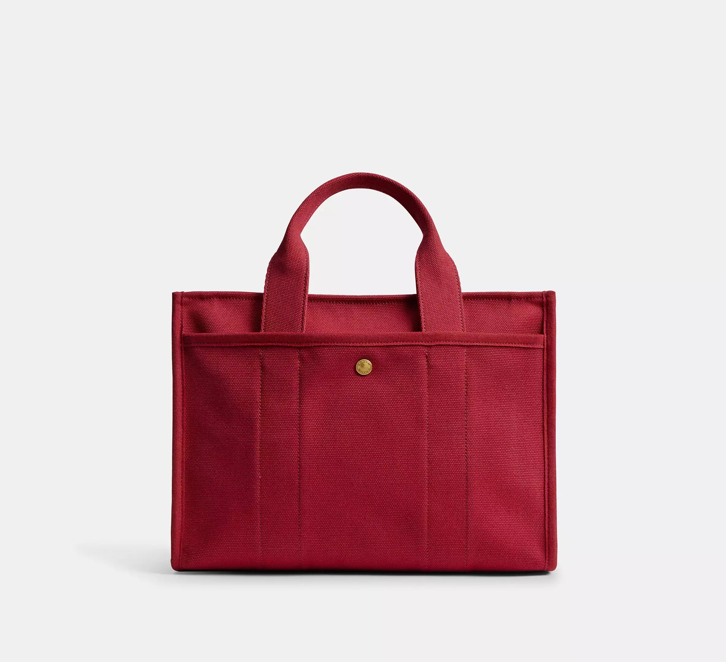 COACH New Year Medium Cargo Tote Bag Brass Ruby