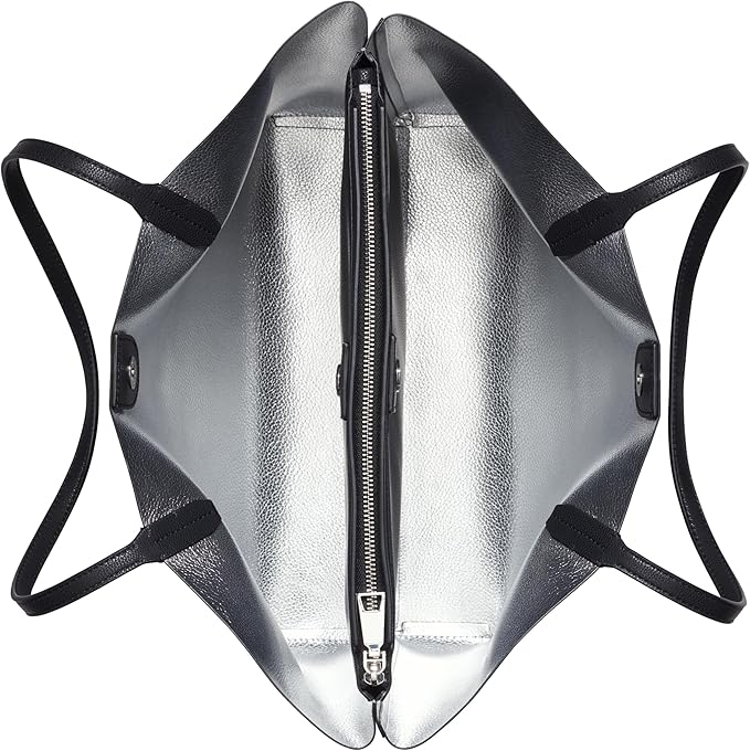 DKNY Lena Small Top Handle Hobo Bag Black Silver