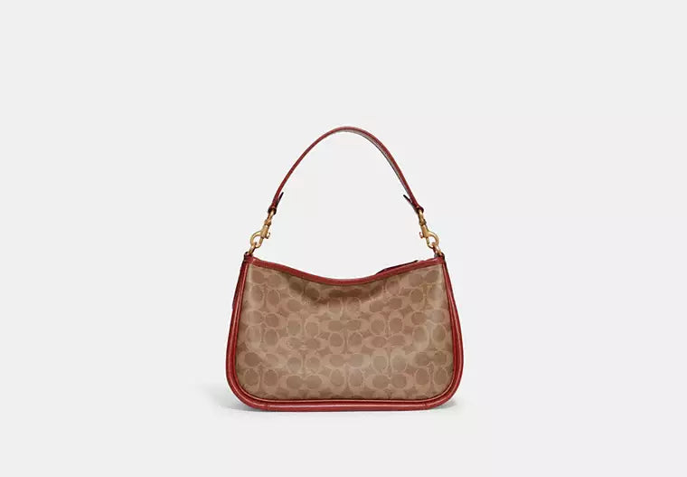 COACH Coated Canvas Signature Crossb Tan Rust