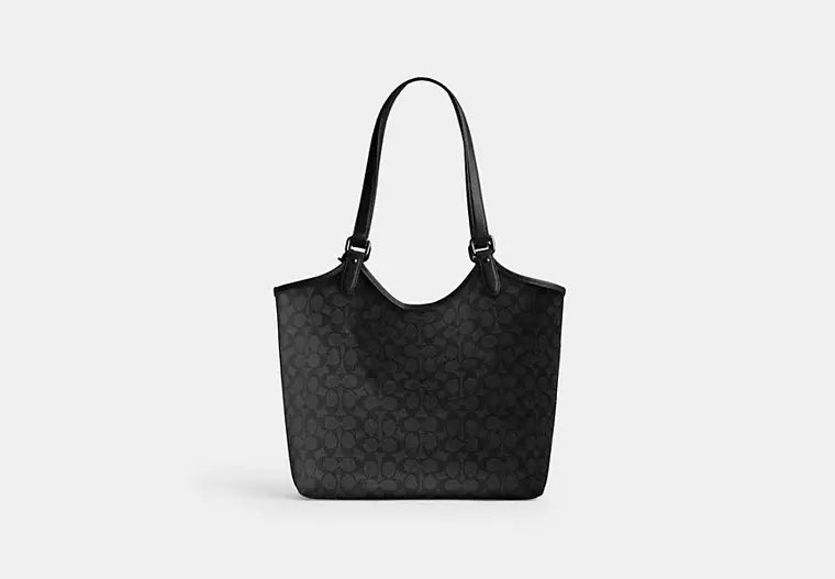 COACH Medium Signature Coated Canvas V5 Charcoal Black