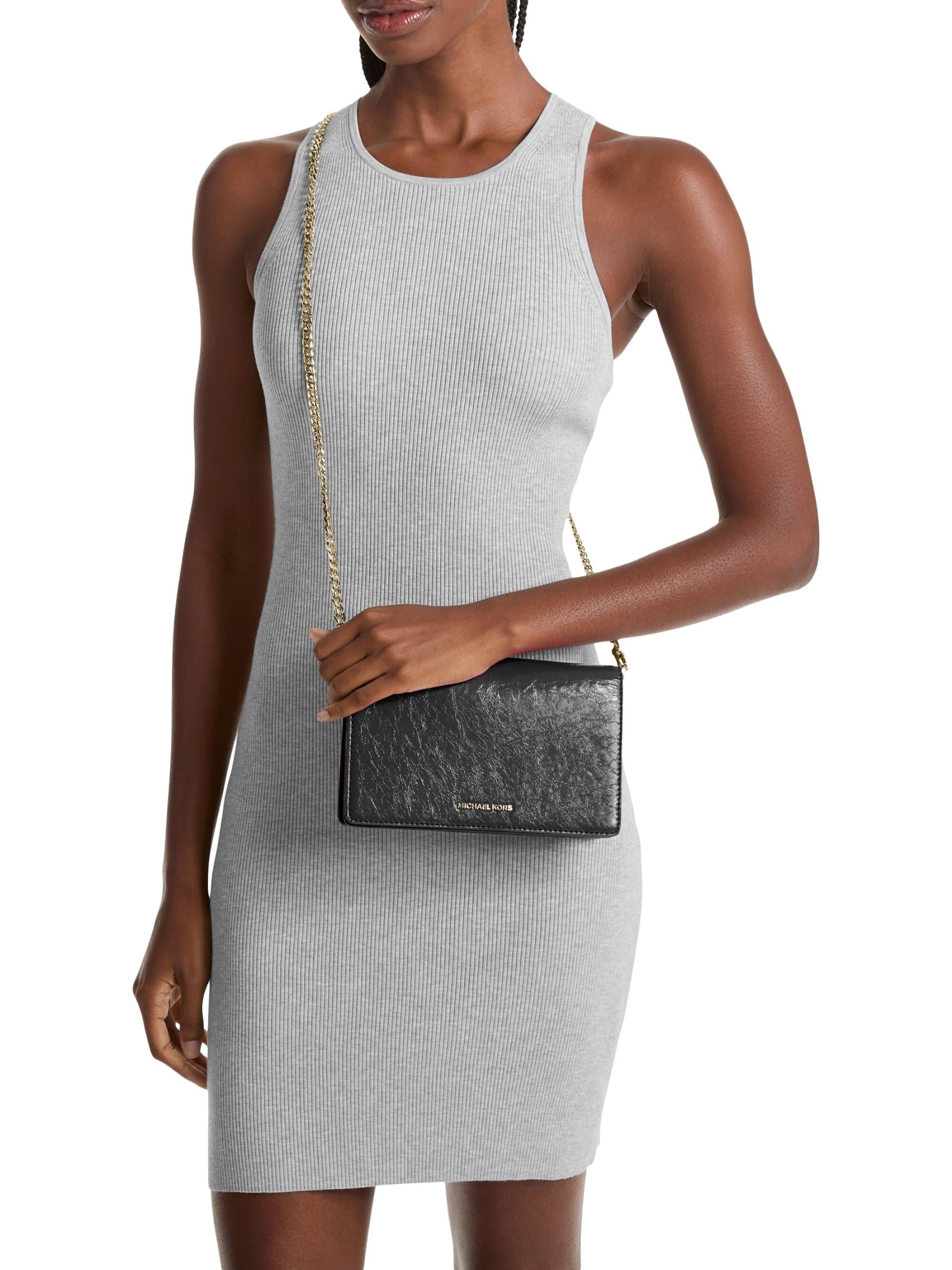 Michael Kors Jet Set Small Leather Flap Chain Black