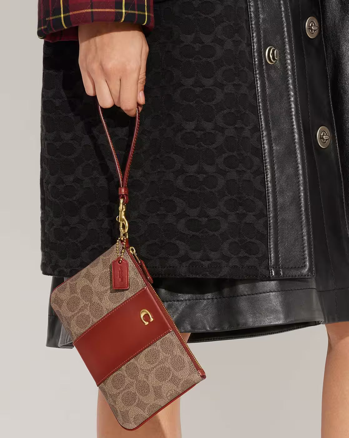 COACH Signature Coated Canvas Small Tan Rust