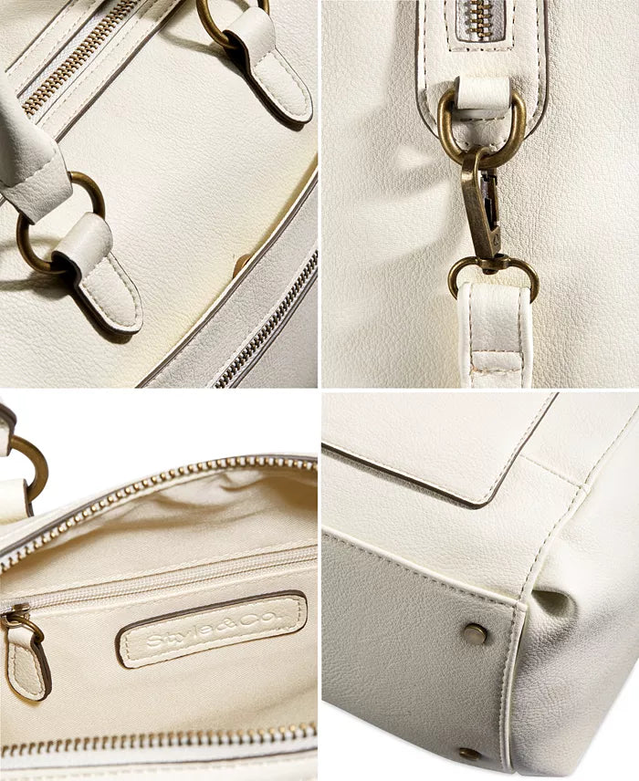 Style Co Hudsonn Satchel Alabaster