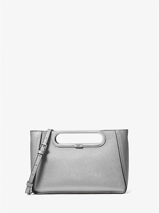 Michael Kors Chelsea Small Leather Convertible Silver