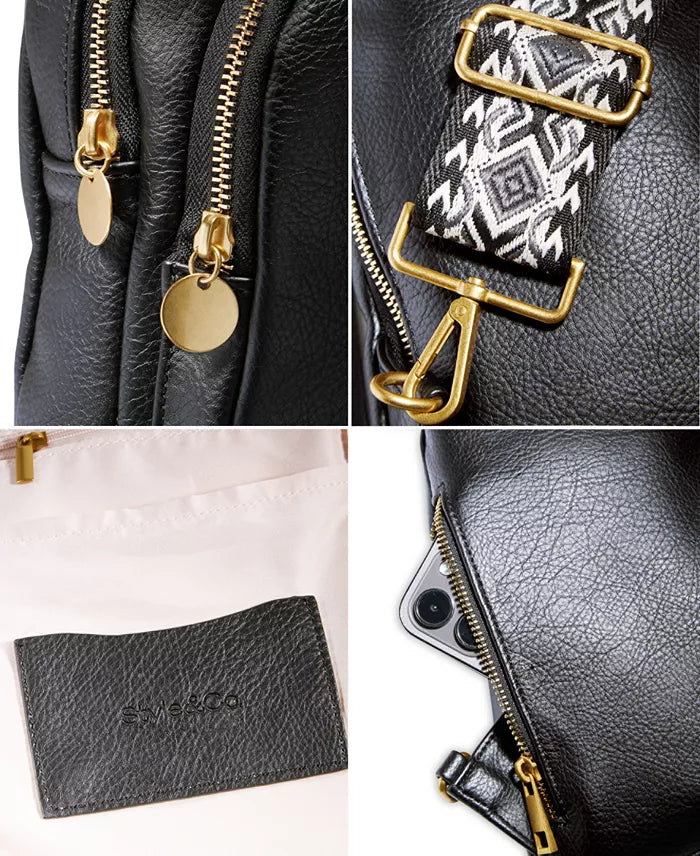 Style Co Webbing Strap Small Sling Bag Black