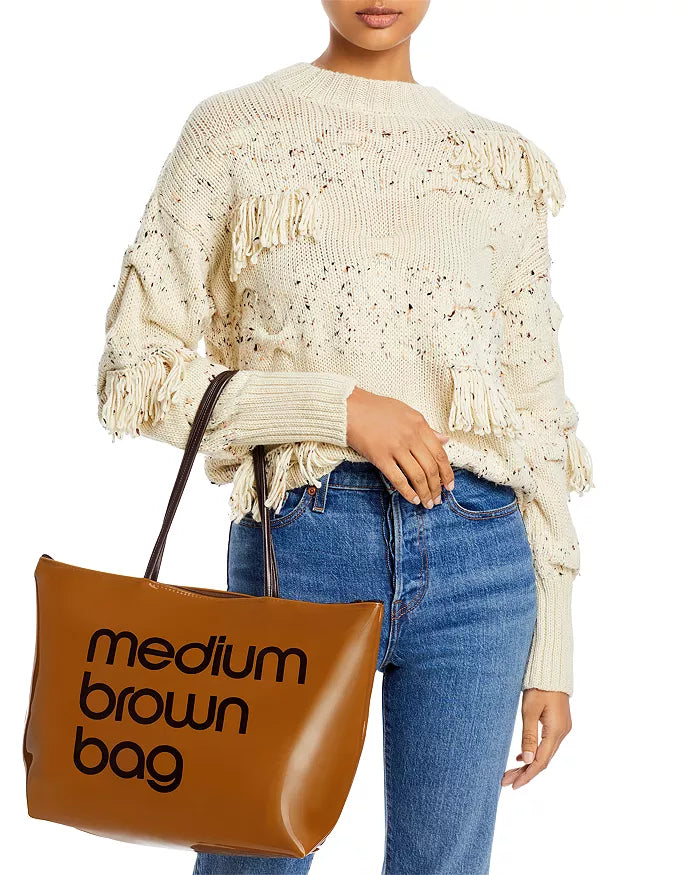 Bloomingdale's Zip Top Medium Brown