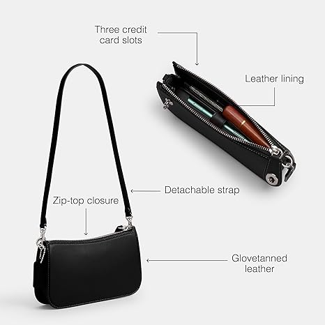 COACH Penn Print Leather Shoulder Black