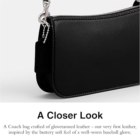 COACH Penn Print Leather Shoulder Black