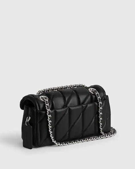 COACH Quilted Leather Mini Tabby Shoulder V5 Black