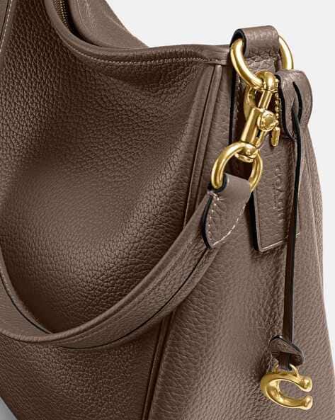 COACH Soft Pebble Leather Shoulder Bag Chalk
