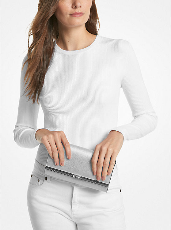 Michael Kors EW Leather Clutch Pale Gold