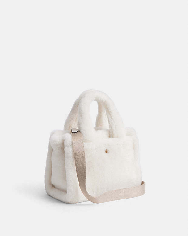 COACH Cargo Zipper Tote Bag Shearling Chalk