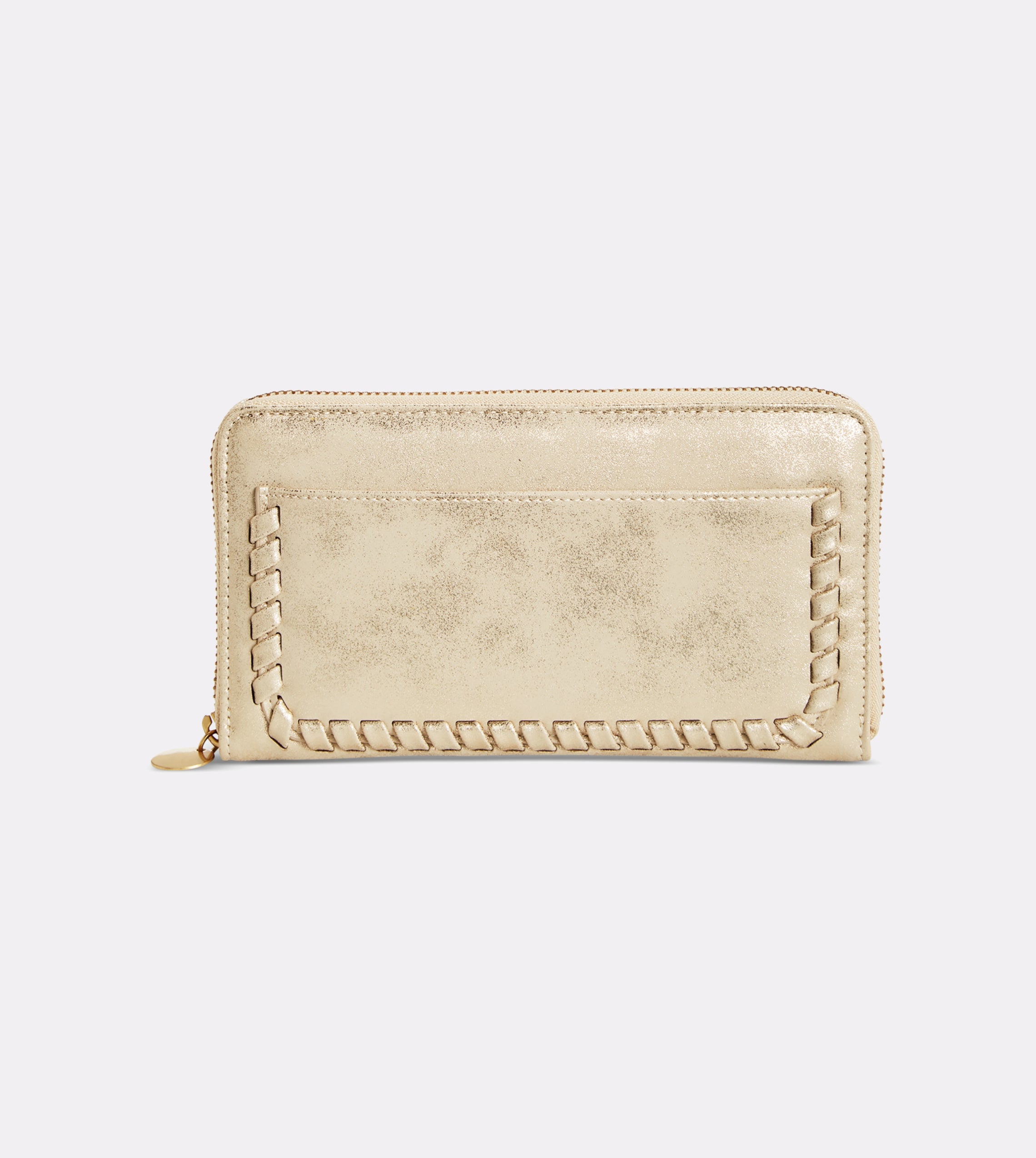 Style Co Whip-Stitch Zip Wallet Metallic Gold