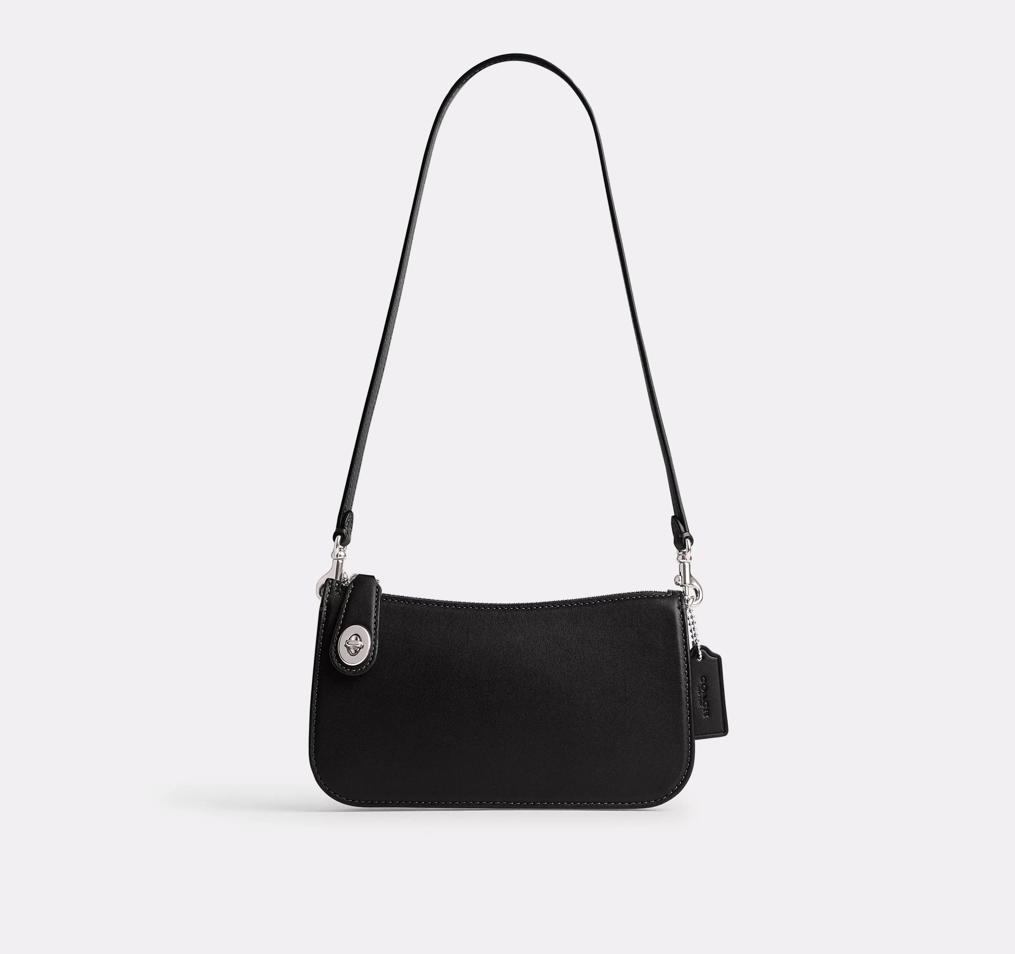COACH Penn Print Leather Shoulder Black