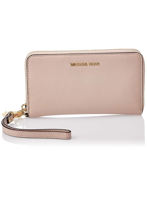 Michael Kors Jet Set Leather Zip-Around Car Camel