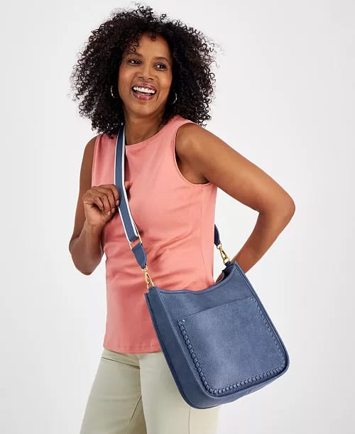 Style Co Whipstitch Medium Crossbody Moonlight Blue