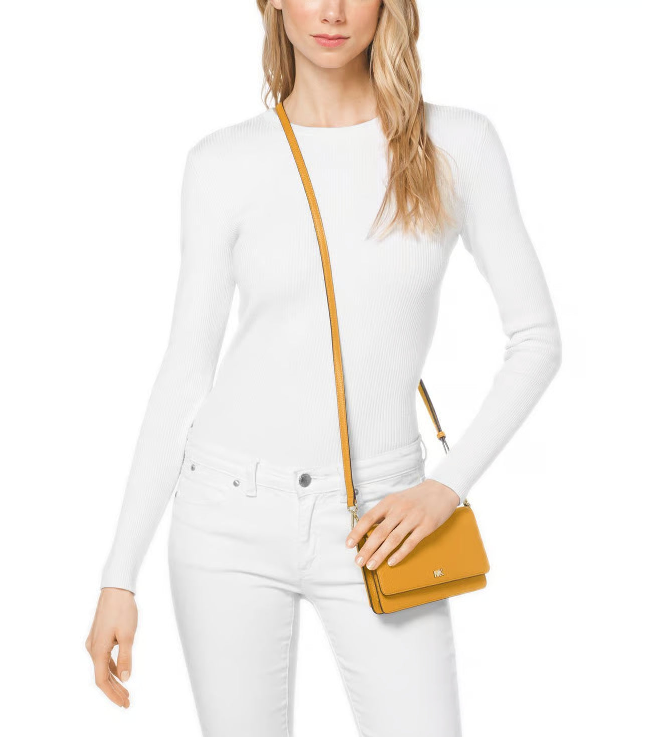 Michael Kors Jet Set Charm Small Leather Ph Black Gold