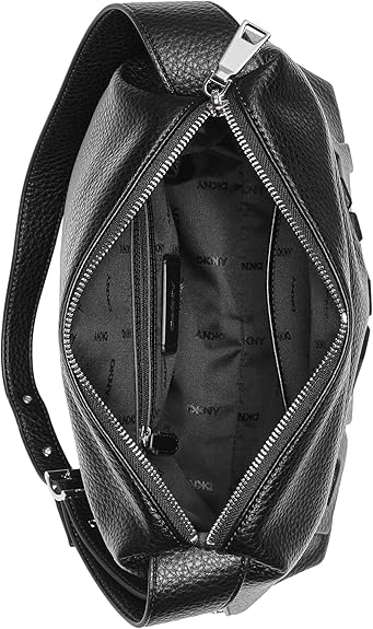 DKNY Zia Small Hobo Black Silver