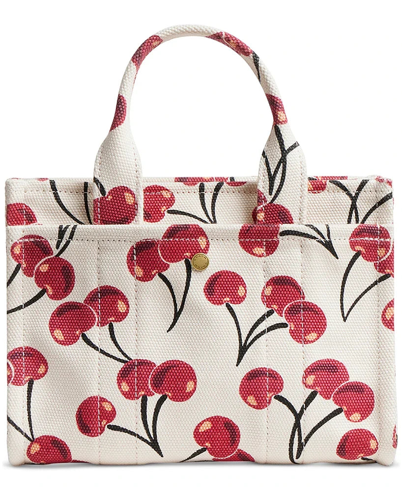 COACH Cargo Cherry Print Canvas Tote B4 Chalk Multi