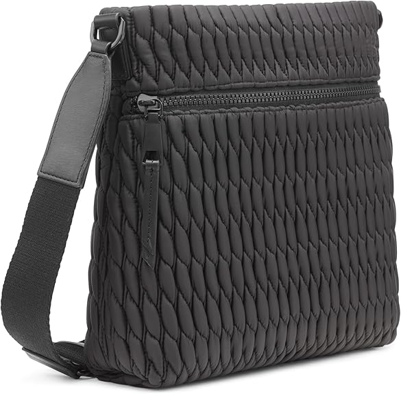 DKNY Mack Nylon Crossbody Bag Black Silver