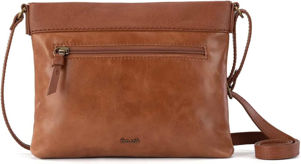 The Sak Womens Sanibel Leather Crossb Tobacco Floral Emboss