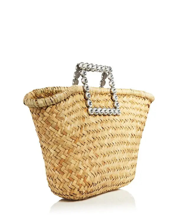 Crystal Raffia Tote