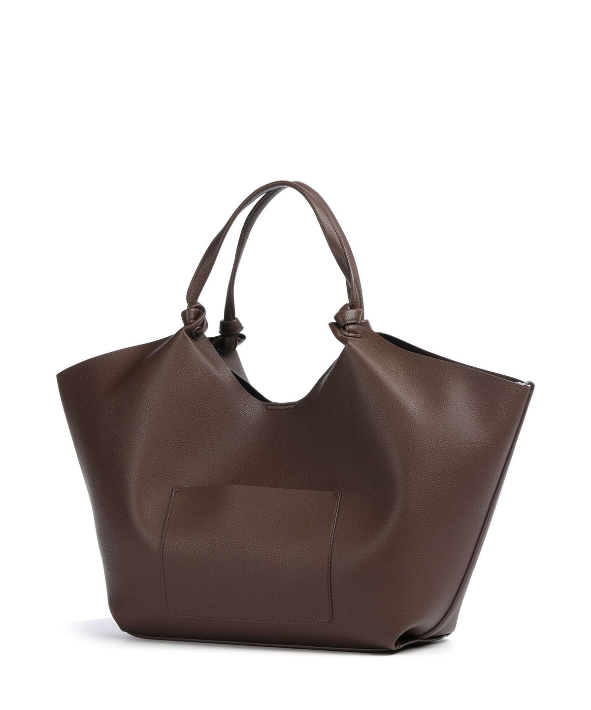 DKNY Brown hobo bag with double handles& silver tone logo