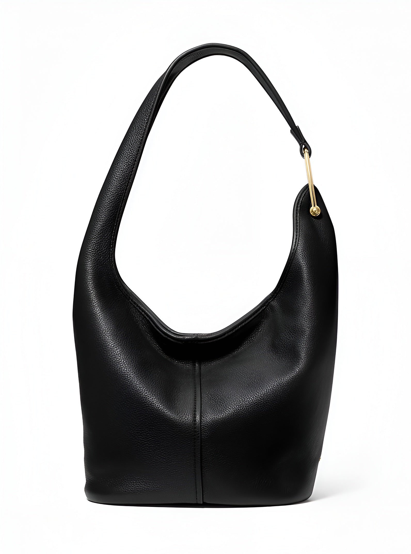 MK Large Leather Hobo Shoulder Bag Driftwood