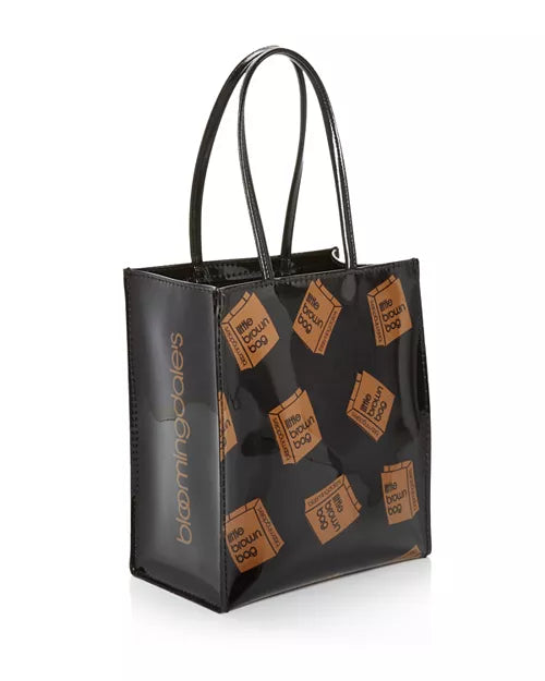glossy tote bag with signature logo print