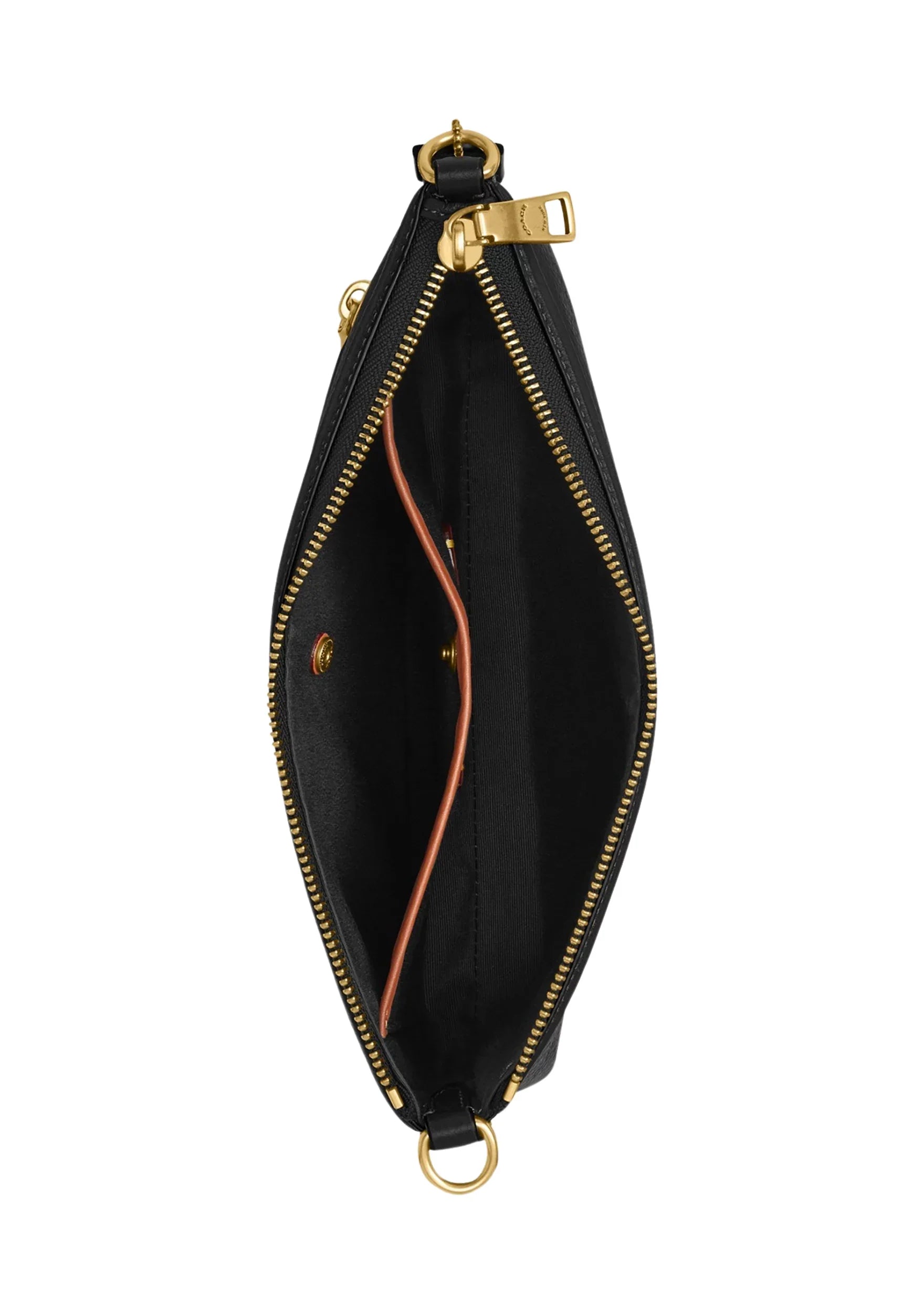 COACH Refined Pebble Leather Legacy Brass Black