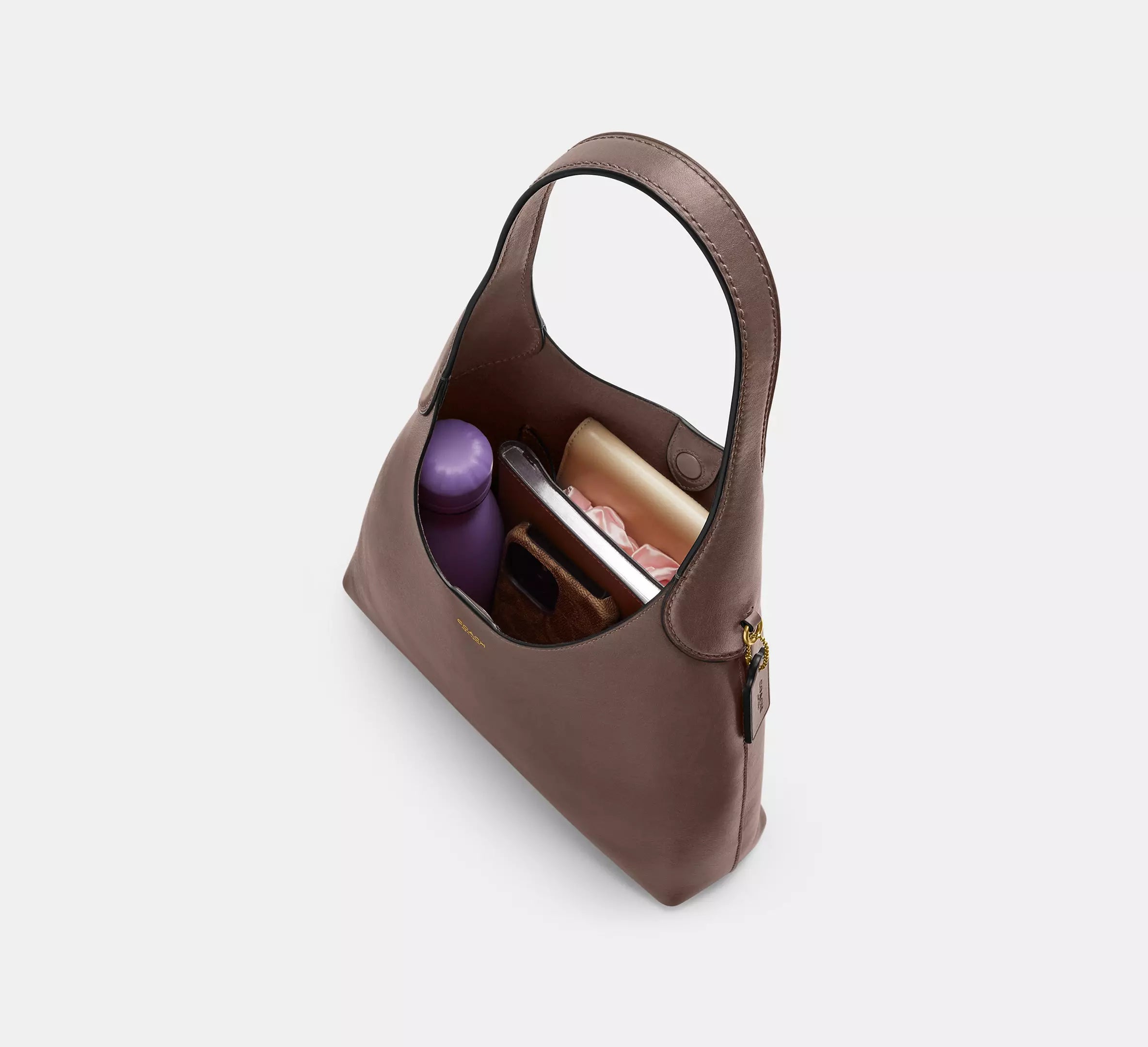 COACH Brooklyn 28 Medium Leather Shoulder Brass Maple