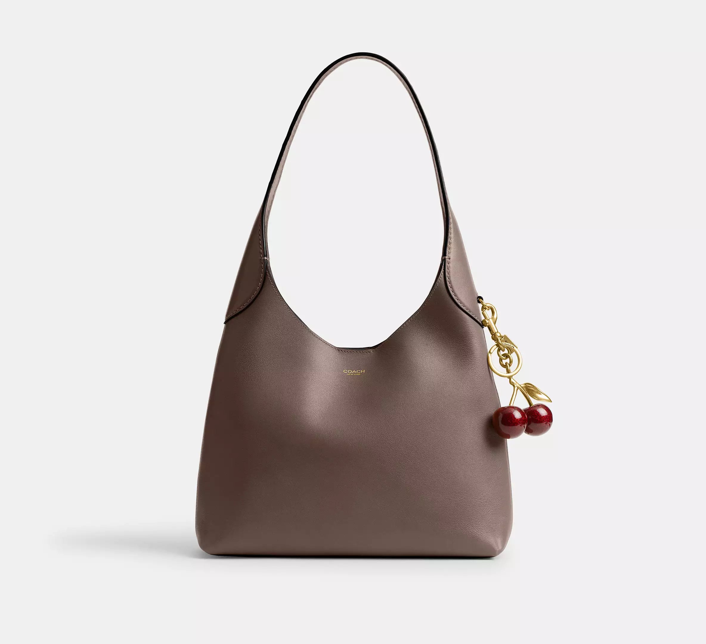 COACH Brooklyn 28 Medium Leather Shoulder Brass Maple