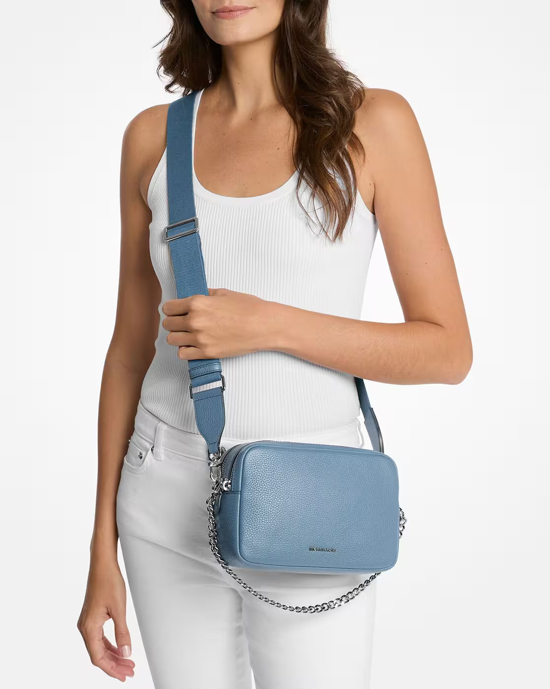 Michael Kors Bryant Mini Leather Double Zip Blue