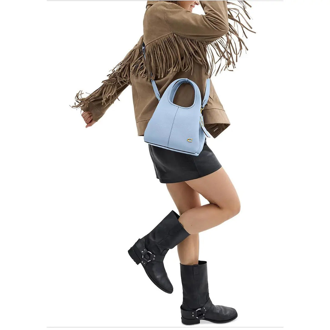 COACH Lana 23 Polished Pebble Leather Brass Bluebell