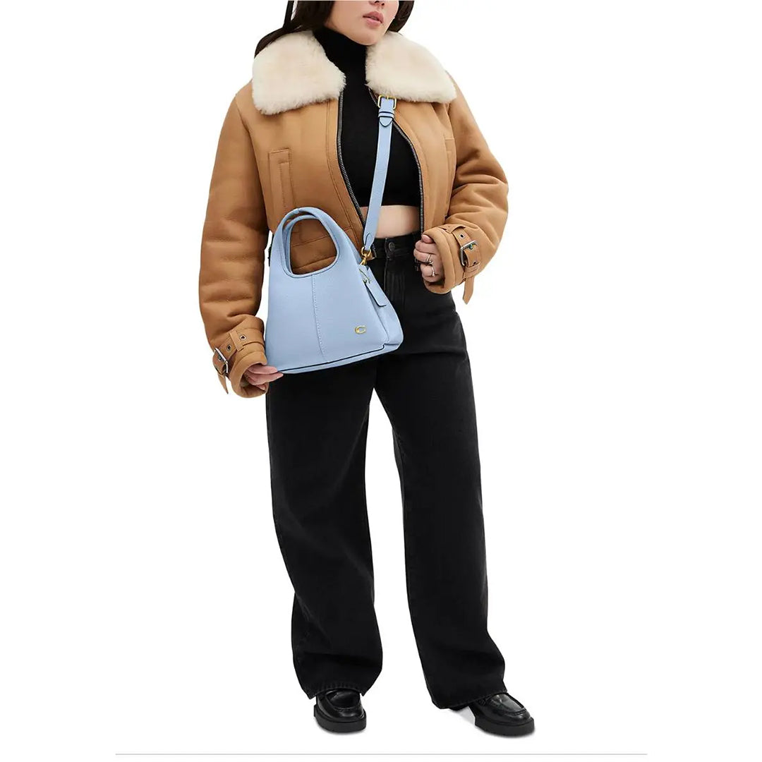 COACH Lana 23 Polished Pebble Leather Brass Bluebell