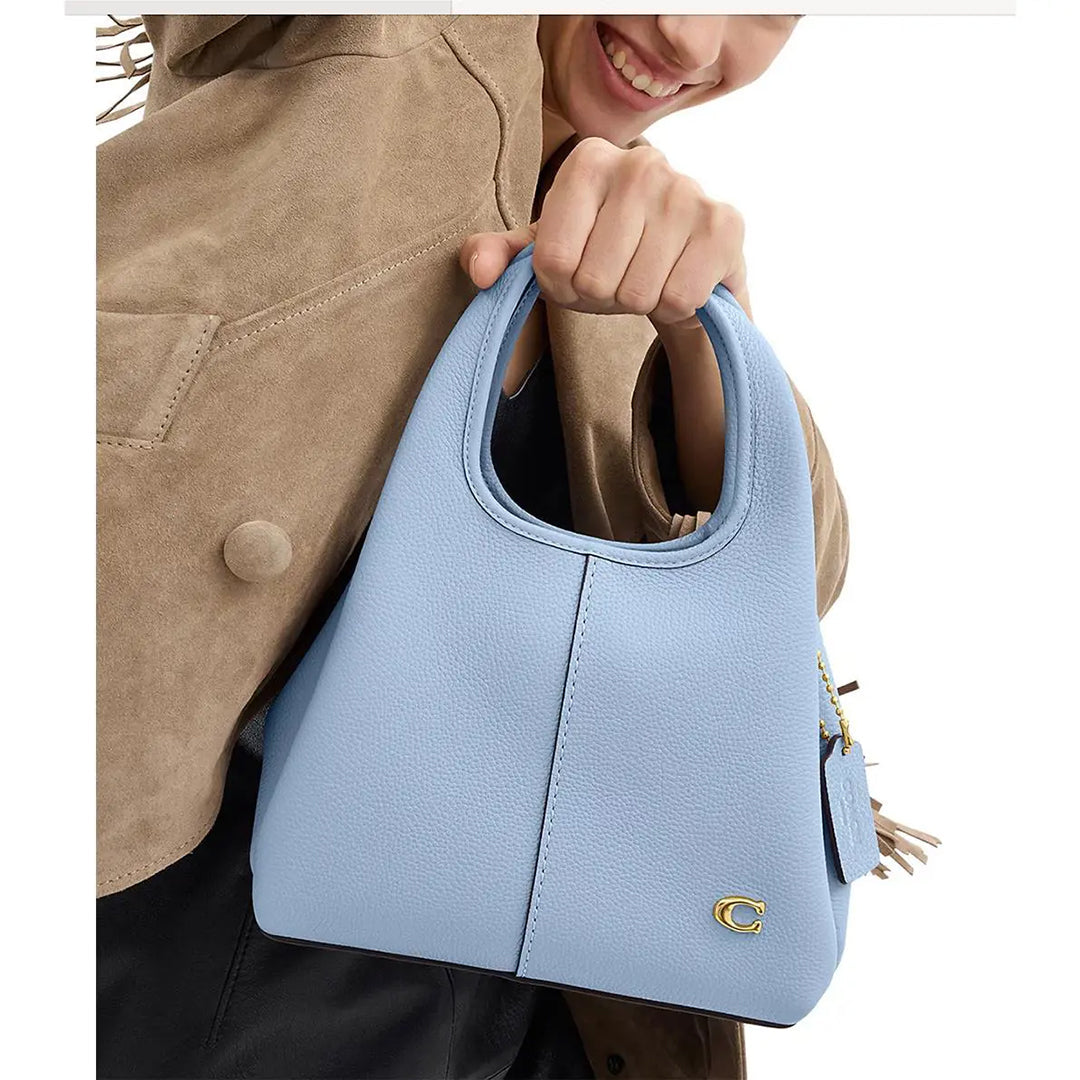 COACH Lana 23 Polished Pebble Leather Brass Bluebell