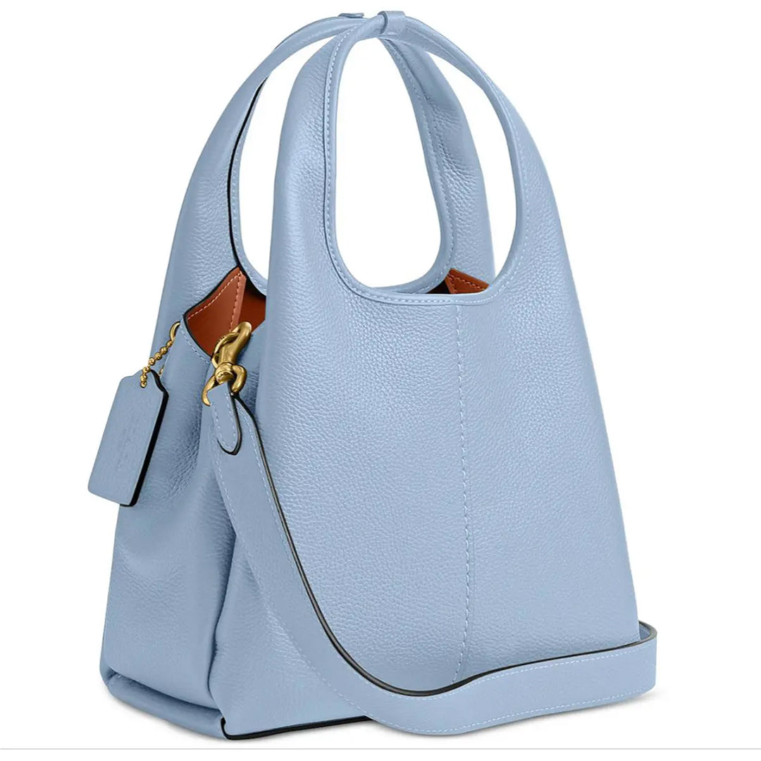 COACH Lana 23 Polished Pebble Leather Brass Bluebell