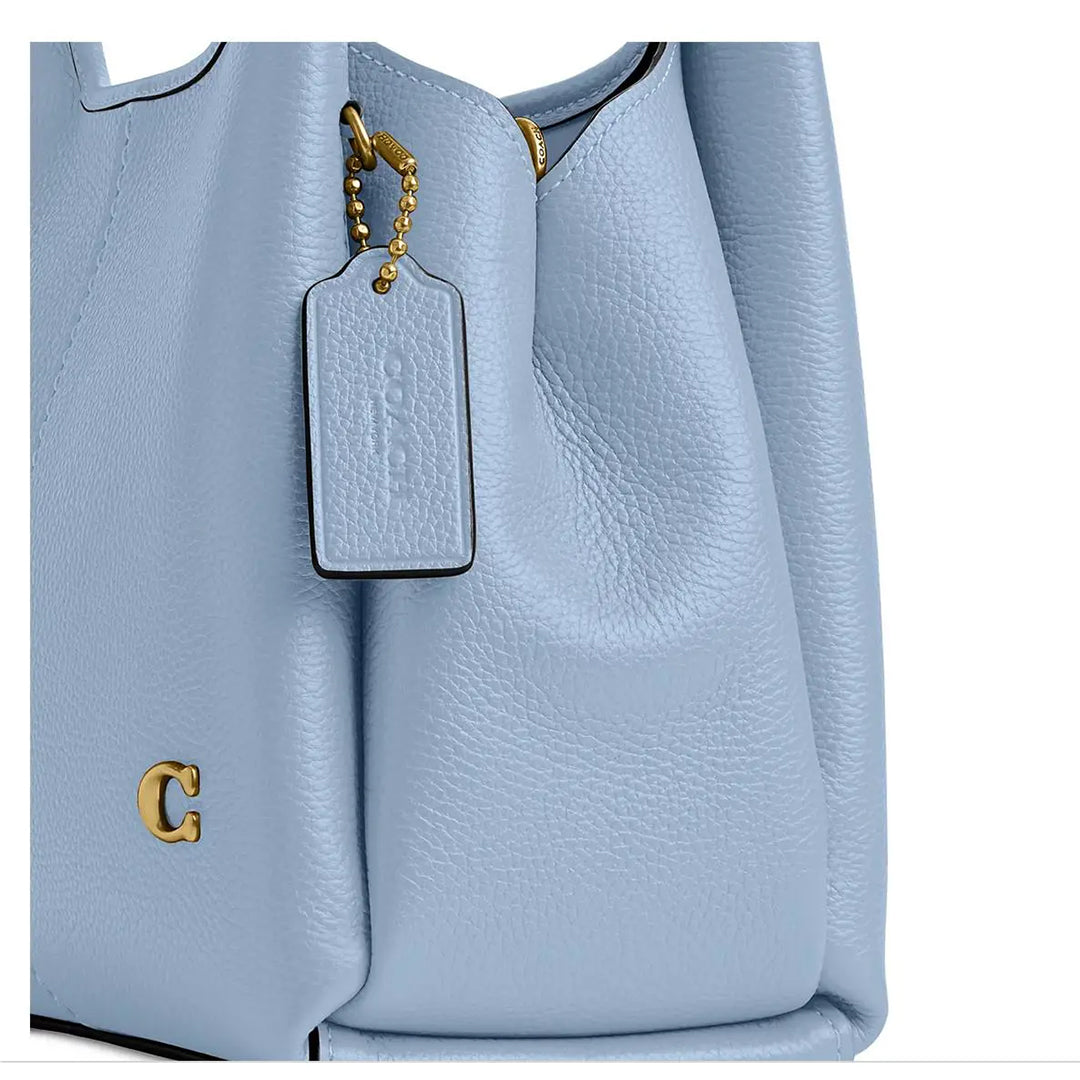 COACH Lana 23 Polished Pebble Leather Brass Bluebell