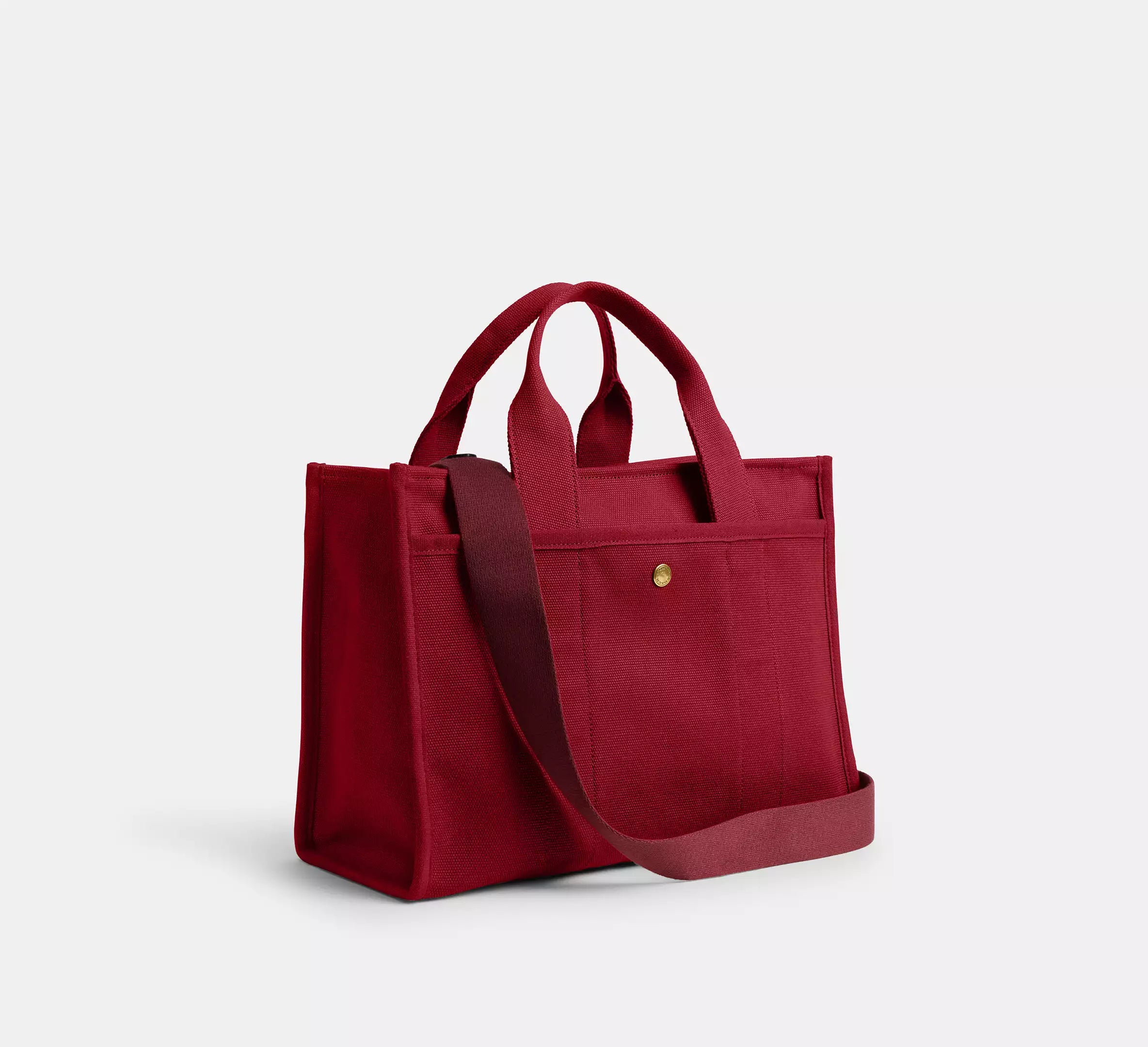 COACH New Year Medium Cargo Tote Bag Brass Ruby