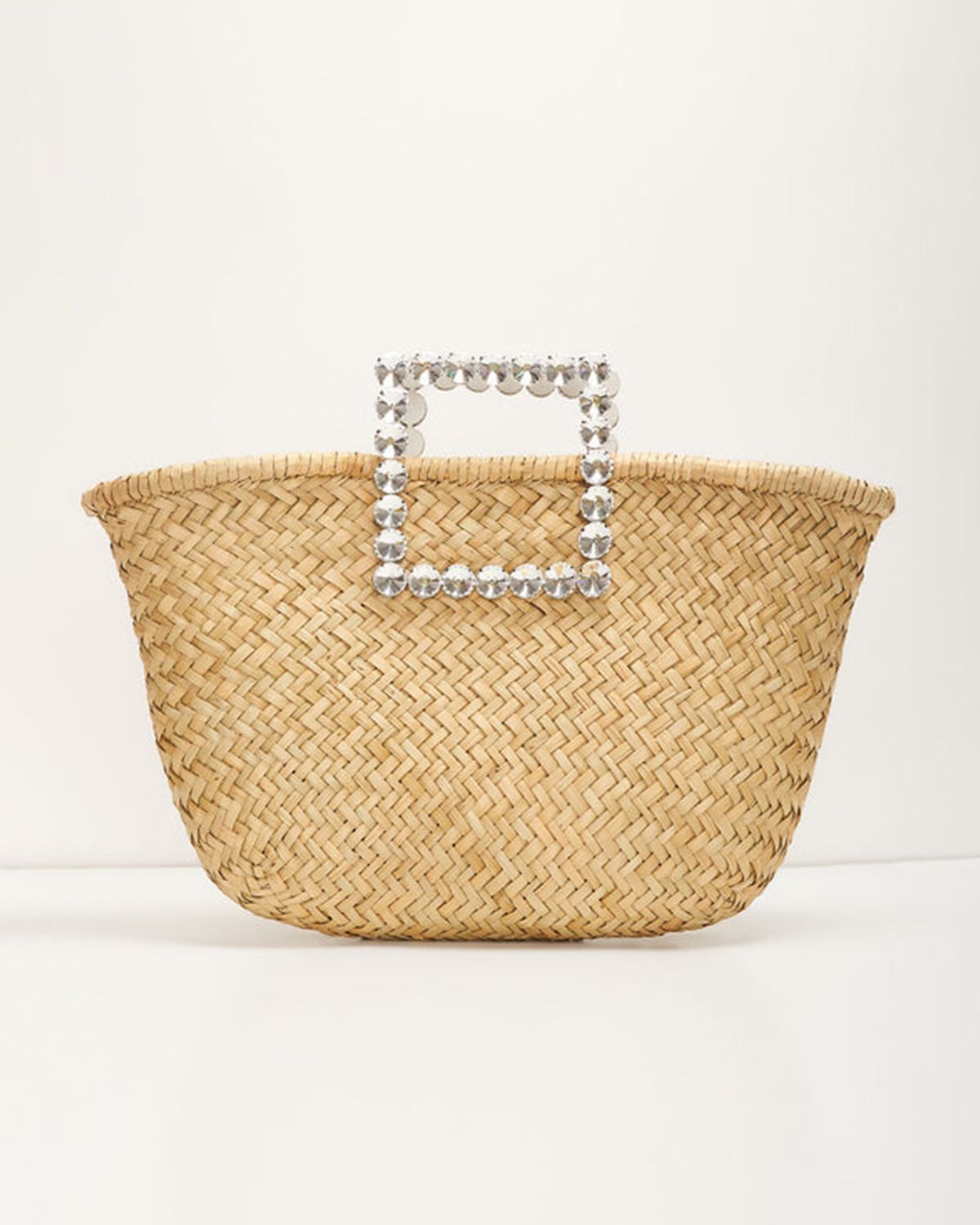 CRYSTAL RAFFIA TOTE