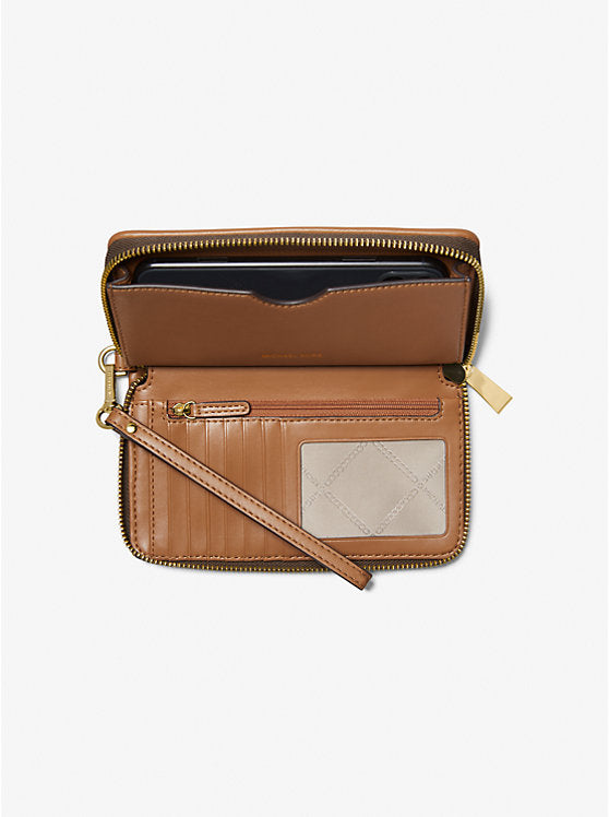 Michael Kors Large Flat Multifunction Phone Brown Acorn