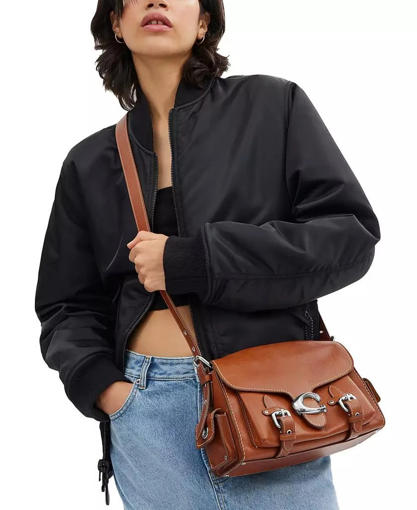 COACH Cargo Soft Tabby Leather Satch Silver Burnished Amber