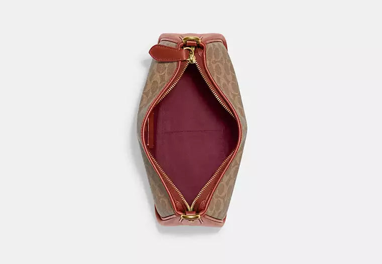 COACH Coated Canvas Signature Crossb Tan Rust