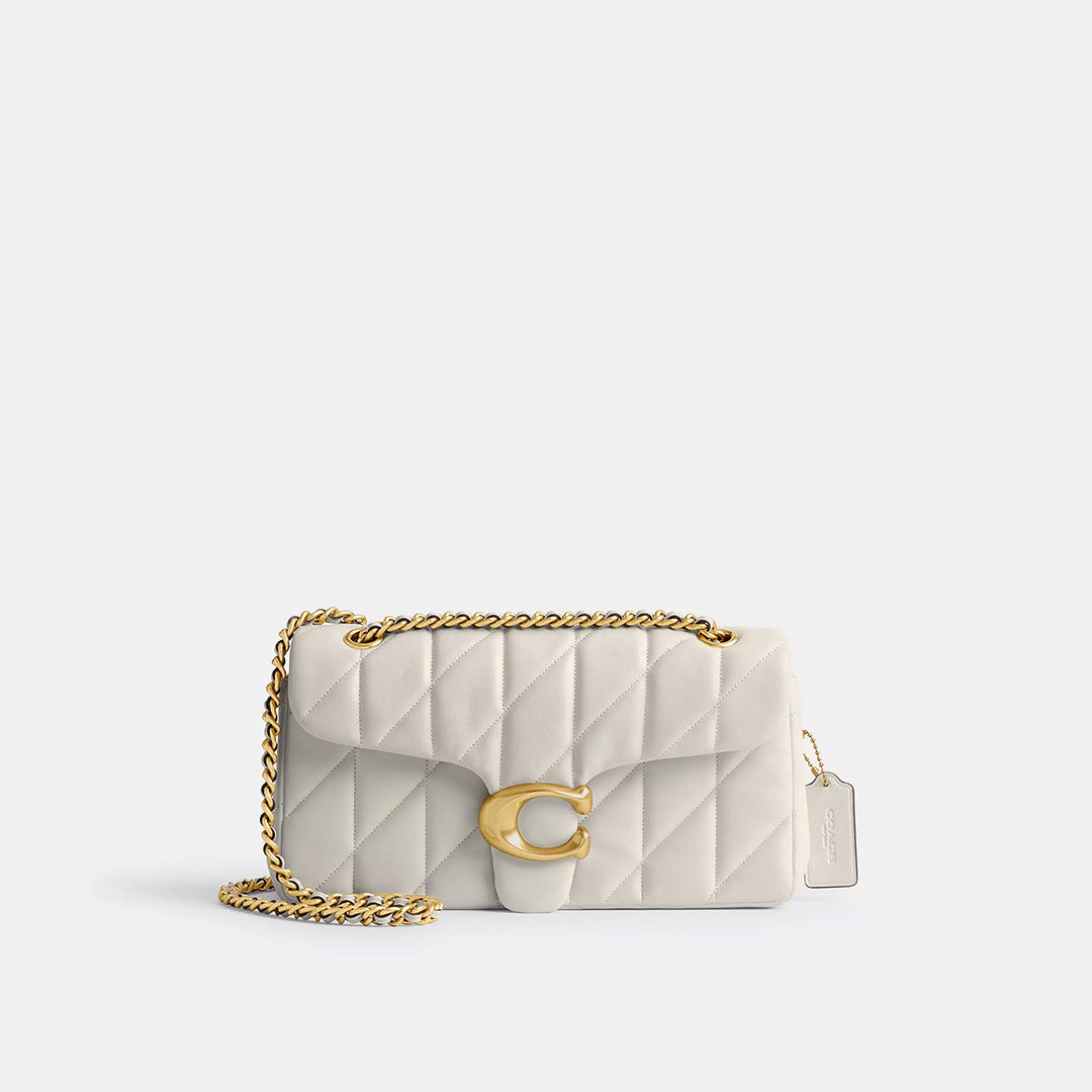 COACH Tabby Small Quilted Leather Shoulder Chalk