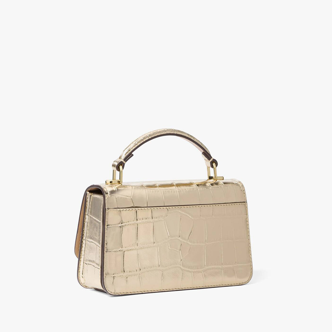 Michael Kors Delancey Mini Metallic Leather Silver