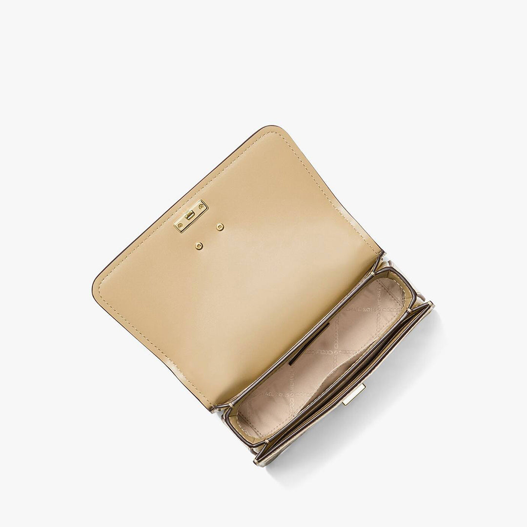 Michael Kors Delancey Mini Metallic Leather Silver