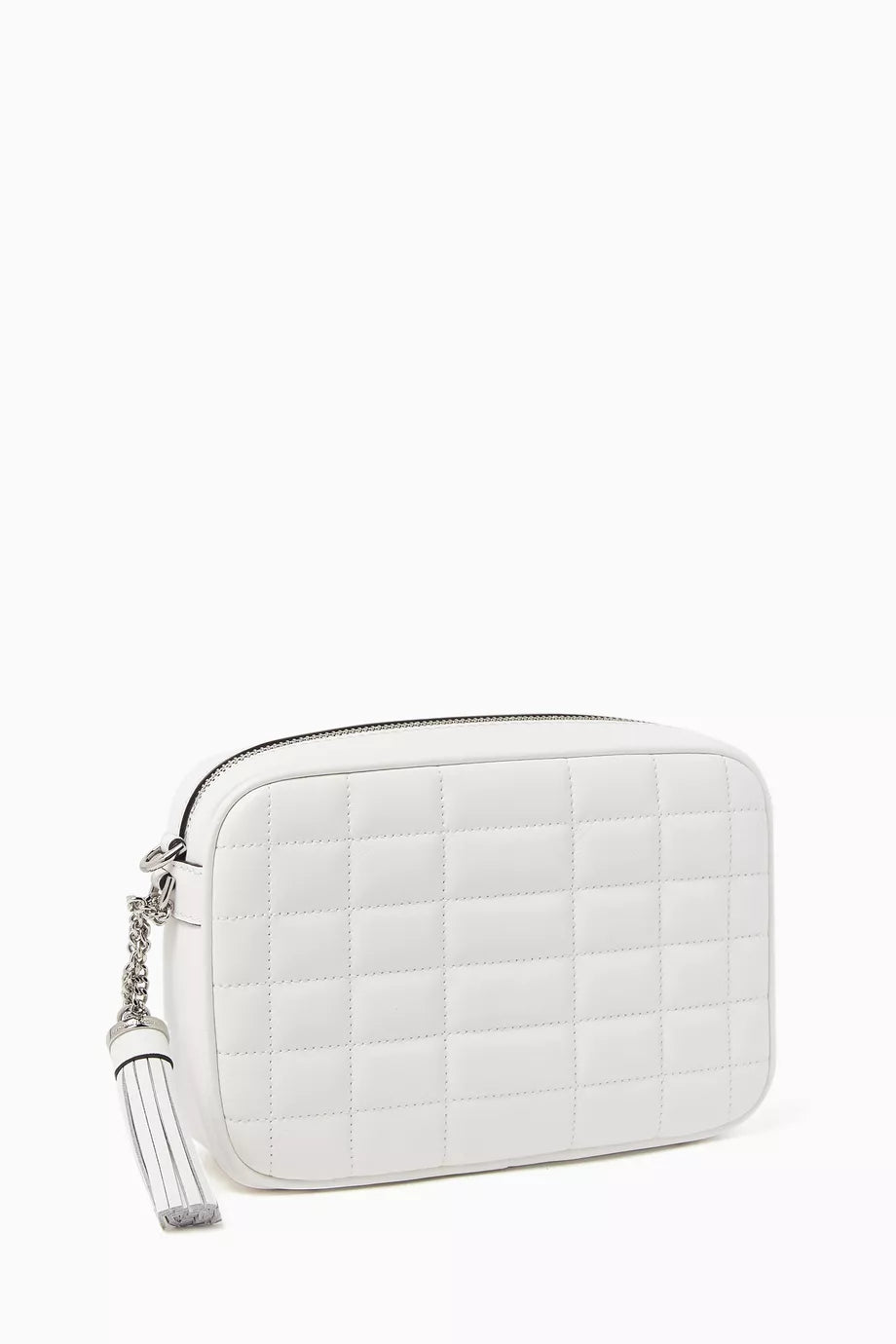 MK Jet Set Small Leather Camera Bag Optic White