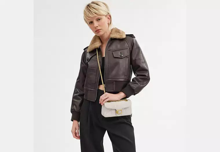 COACH Quilted Pillow Leather Tabby W B4 Chalk