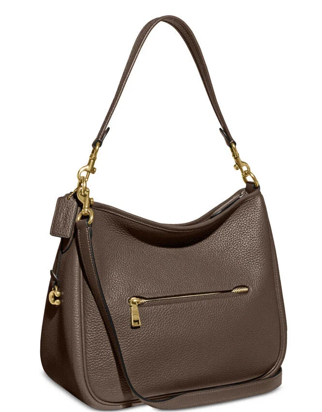 COACH Soft Pebble Leather Shoulder Bag Chalk
