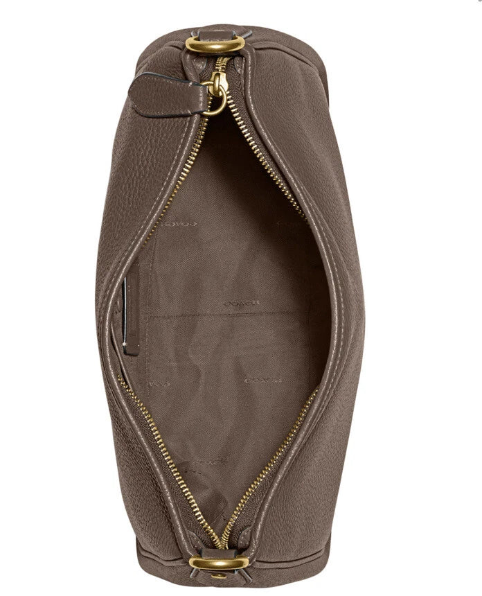 COACH Soft Pebble Leather Shoulder Bag Chalk